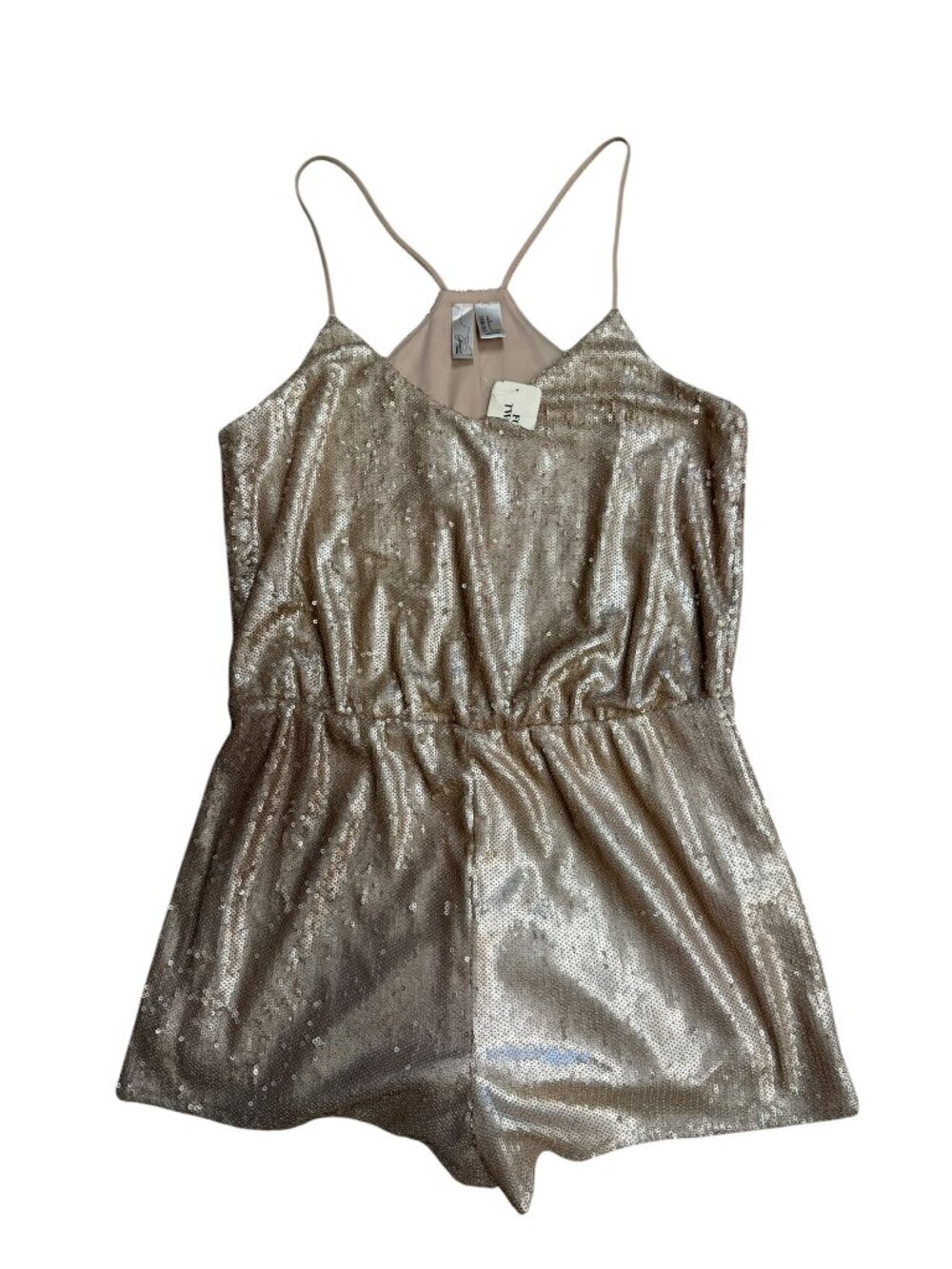 Forever 21 Couture Rose Gold Sequin Romper Size Small NWT